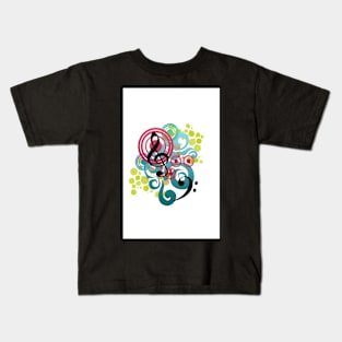 Music swirl (white) Kids T-Shirt